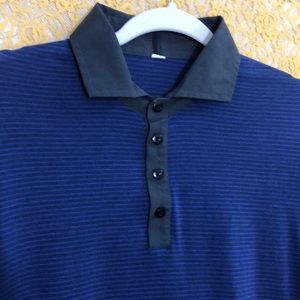 Lululemon men’s polo blue striped